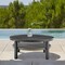 Armen Living Aileen Outdoor Patio Round Coffee Table in Black Aluminum with Gray Wicker Shelf 840254332508 - alternate 5